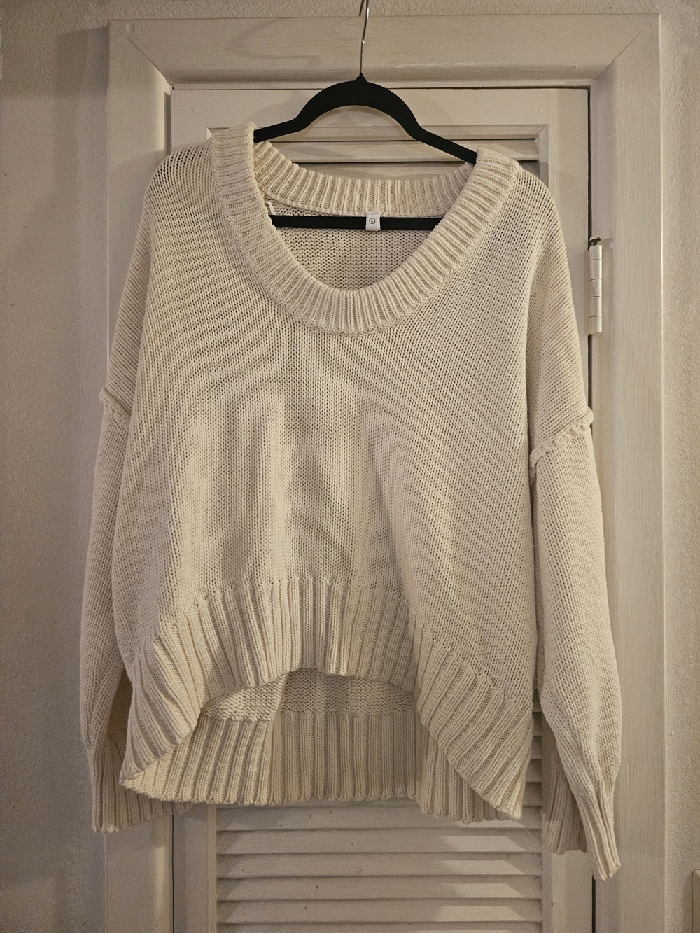 3/$13 Wishlist Cream Scoop Neck Boxy Knit Sweater